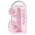 REALROCK - průhledné realistické dildo - růžové (17 cm)