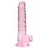 REALROCK - průhledné realistické dildo - růžové (17 cm)