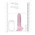 REALROCK - průhledné realistické dildo - růžové (17 cm)