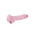 REALROCK - průhledné realistické dildo - růžové (17 cm)
