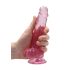 RealRock - realistické dildo - průhledné růžové - 17 cm