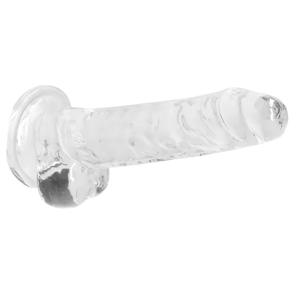 RealRock - realistické dildo - průhledné - 17 cm