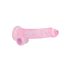 REALROCK - průhledný realistický dildo - růžový (19 cm)