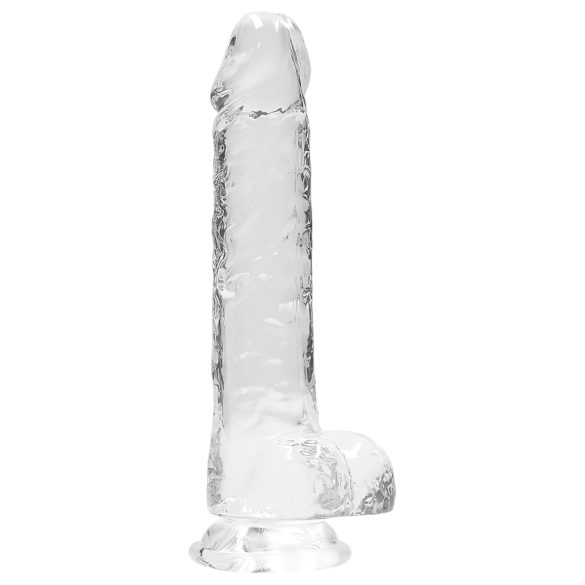 RealRock - realistický dildo - průhledné - 19 cm