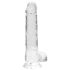RealRock - realistický dildo - průhledné - 19 cm