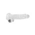 REALROCK - průhledné realistické dildo - transparentní (19 cm)