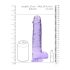 REALROCK - průhledné realistické dildo - fialové (22 cm)