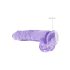 REALROCK - průhledné realistické dildo - fialové (22 cm)