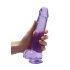 REALROCK - průhledné realistické dildo - fialové (22 cm)