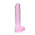 REALROCK - průsvitné realistické dildo - růžové (22 cm)