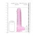REALROCK - průsvitné realistické dildo - růžové (22 cm)