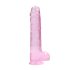 REALROCK - průsvitné realistické dildo - růžové (22 cm)