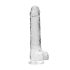 REALROCK - průhledné realistické dildo - průhledné (22 cm)