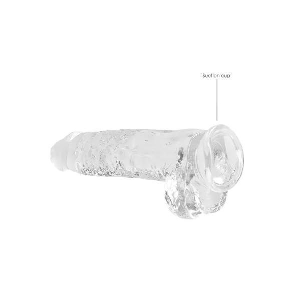 RealRock - realistické dildo - průhledné - 22 cm