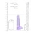 REALROCK - průhledné realistické dildo - fialové (15 cm)
