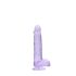 REALROCK - průhledné realistické dildo - fialové (15 cm)