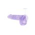 REALROCK - průhledné realistické dildo - fialové (15 cm)