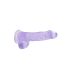 REALROCK - průhledné realistické dildo - fialové (15 cm)