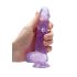 REALROCK - průhledné realistické dildo - fialové (15 cm)