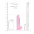 REALROCK - realistický průhledný dildo - růžový (15 cm)