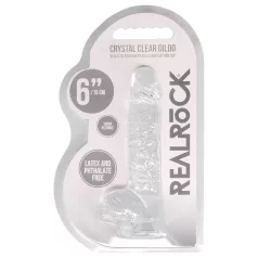 RealRock - realistické dildo - průhledné - 15 cm