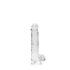 REALROCK - průsvitné realistické dildo - čiré (15 cm)