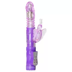   Easytoys - rotační a přirážecí vibrátor motýl - fialový