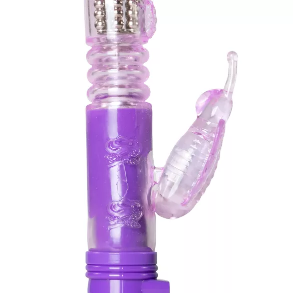 Easytoys - rotační a přirážecí vibrátor motýl - fialový