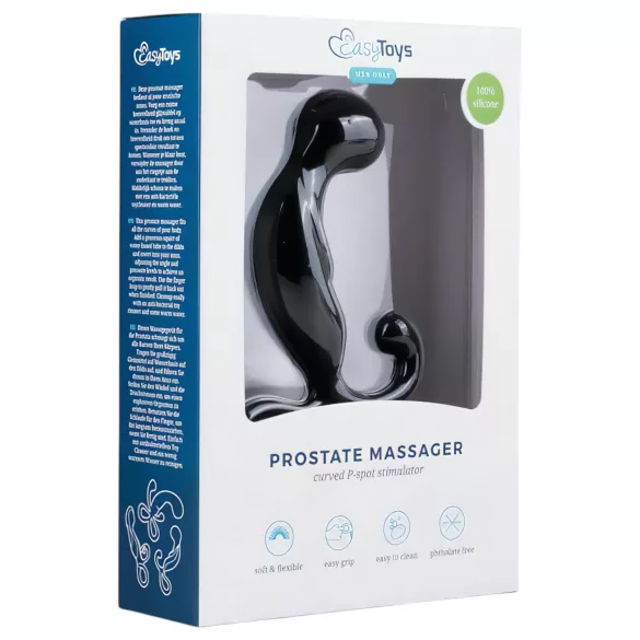 EasyToys - masážní vibrátor na prostatu - černý silikon