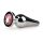 Easytoys Kovový Plug č.11 - anální kužel s růžovým kamenem - stříbrný (3,5cm)
