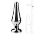 Easytoys Kovový Plug č.11 - anální kužel s růžovým kamenem - stříbrný (3,5cm)