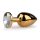 Easytoys Metal No.1 - anální kolík se zlatým kuželem a bílým kamenem (2,5 cm)