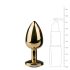 Easytoys Metal No.1 - anální kolík se zlatým kuželem a bílým kamenem (2,5 cm)