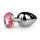 Easytoys Metal No.1 - stříbrný anální kolík s růžovým kamenem (2,7 cm)