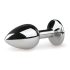 Easytoys Metal No.1 - stříbrný anální kolík s růžovým kamenem (2,7 cm)