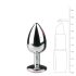 Easytoys Metal No.1 - stříbrný anální kolík s růžovým kamenem (2,7 cm)