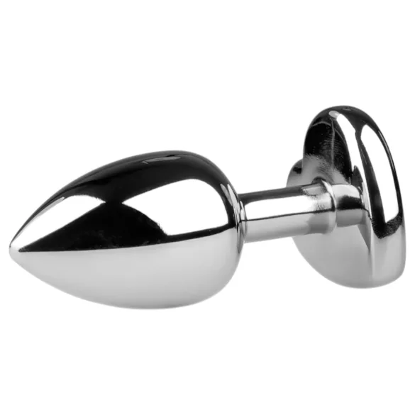 Easytoys - anální kolík srdíčkový kámen kovový stříbrný bílý