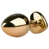 Easytoys - anální kolík s růžovým kamínkem - kovový, zlatý, 3 cm