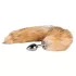 Easytoys Fox NO1 - anální kovový kolík s liščím ocasem - stříbrný/rezavý