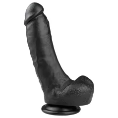 Easytoys - dildo s přísavkou a varlaty - černý 20 cm