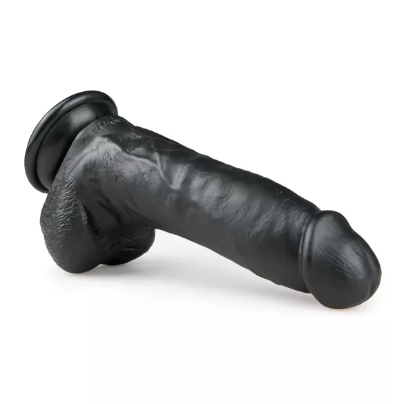 Easytoys - dildo s přísavkou a varlaty - černý 20 cm