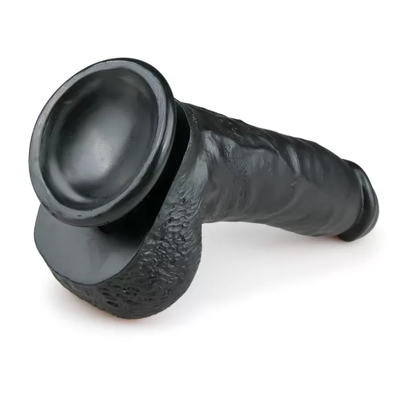Easytoys - dildo s přísavkou a varlaty - černý 20 cm