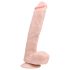 Easytoys - přísavkový realistický velký dildo s varlaty (26,5cm) - přírodní