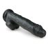 Easytoys - přísavkový, varlatý velký dildo (26,5 cm) - černý