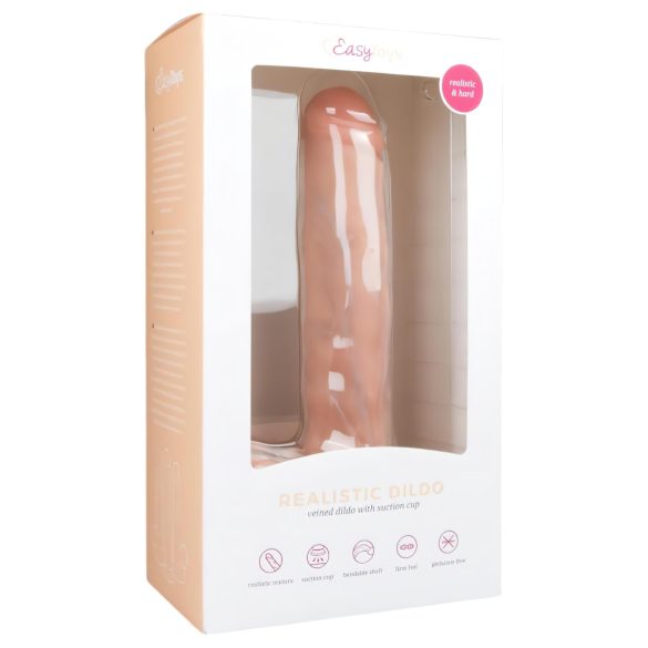 Easytoys - přísavkový, velký dildo s varlaty (29,5 cm) - přírodní