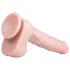 Easytoys - přísavkový, velký dildo s varlaty (29,5 cm) - přírodní