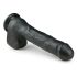 Easytoys - přísavkový velký dildo s varlaty (29,5 cm) - černý