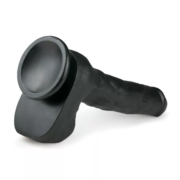Easytoys - realistické dildo s přísavkou a varlaty - černé 29,5 cm