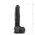 Easytoys - přísavkový velký dildo s varlaty (29,5 cm) - černý