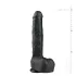 Easytoys - realistické dildo s přísavkou a varlaty - černé 29,5 cm